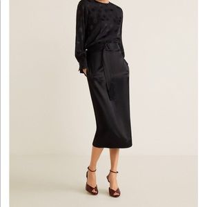 MNG by Mango Midi Satin Skirt